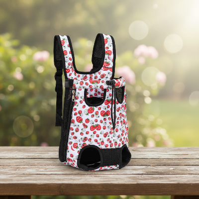Sac à dos pour chien - maille respirante exterieur cerises