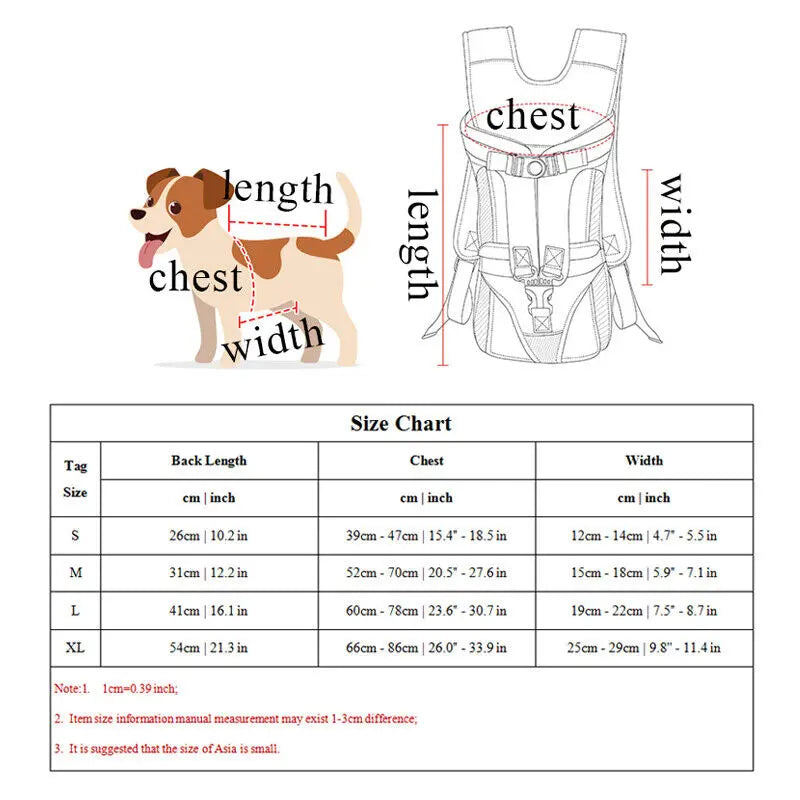 Front-opening pet carrier backpacks, adjustable hands-free dog backpack for small dogs, medium-sized cats, breathable outdoor travel carrier bags