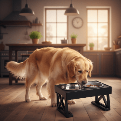 Support gamelle pour chien - ajustable hauteur - au royaume des chiens