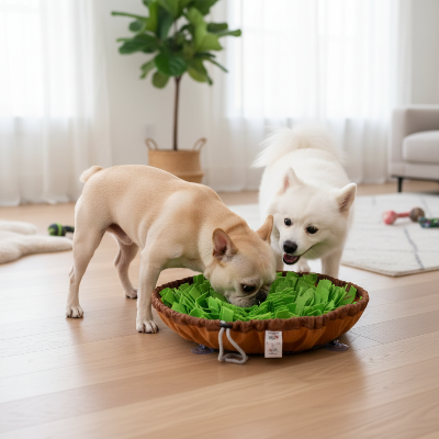Tapis de Fouille chien - laitue interactif intelligence - Deux chiens