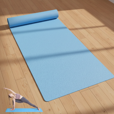 Tapis de Yoga - antidérapant, voyage, fitness, entraînement au sol-Bleu pâle 6mm