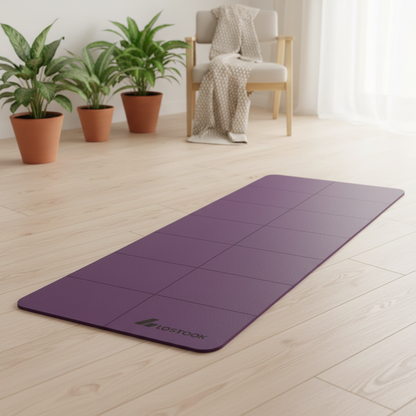 Tapis de yoga - pliable facile à ranger, pour exercices entraînements à domicile-Tapis violet salon