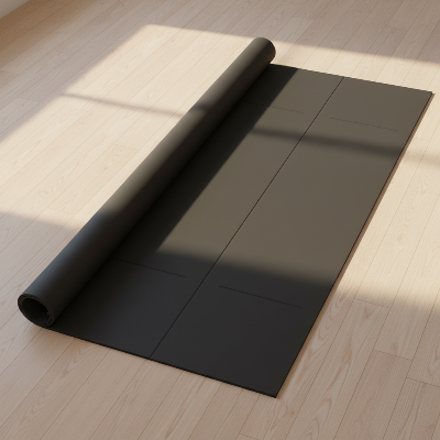 Tapis de yoga - pliable facile à ranger, pour exercices entraînements à domicile- Noir
