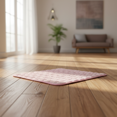 Tapis rafraîchissant  chien -  couverture en soie glacée-Tapis rose