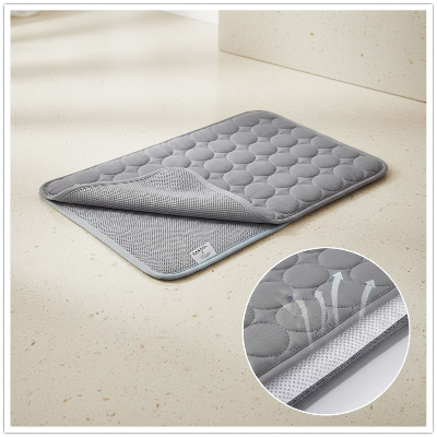 Tapis rafraîchissant chien - lit froid d'été auto-refroidissant-tapis-rafra-chissant-gris