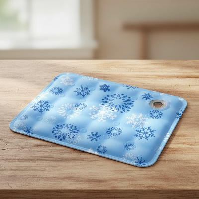 Tapis rafraîchissant chien - lit froid d'été coussin de glace-Tapis bleupale flocon de neiges