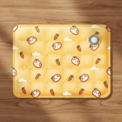 Tapis rafraîchissant chien - lit froid d'été coussin de glace-tapis-jaune-motif-carottes