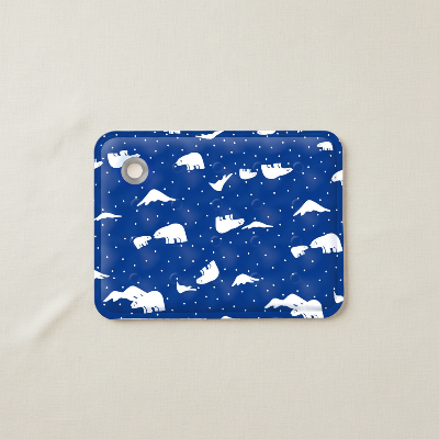 Tapis rafraîchissant chien - lit froid d'été coussin de glace-Tapis ours polaires bleu foncé