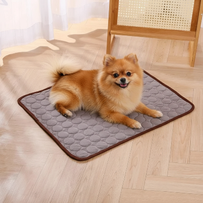 Tapis refroidissement pour chien - couverture été anti-chaleur-brun-Petit chien sur tapis