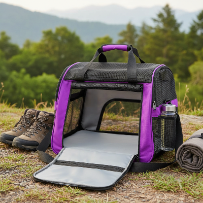 -Sac de transport chien pliable maille respirante 4 côtés - Large - escapade nature