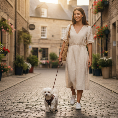 chien harnais - chocolat anti-traction, confortable et ajustable-Harnais chocolat - femme