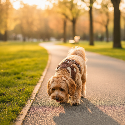 chien harnais - chocolat anti-traction, confortable et ajustable-Harnais chocolat - parc