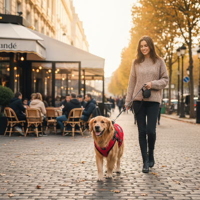 chien manteau - pour grand chien avec harnais intégré - Golden Retriever rouge