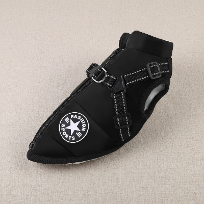 chien manteau - pour grand chien avec harnais intégré- noir