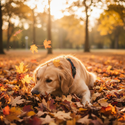 collier-pour-chien-personnalise-reflechissant-Personnalisé orange - automne