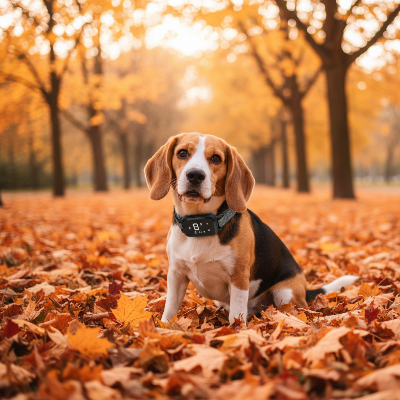 collier anti aboiement - intelligent-Beagle automne