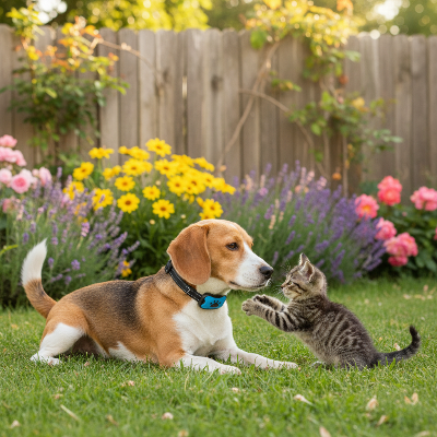 collier anti aboiement chien - rechargeable-Chien chat jardin