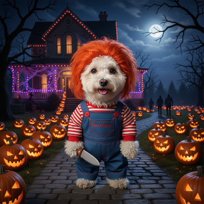 Costume Chucky chien Halloween 