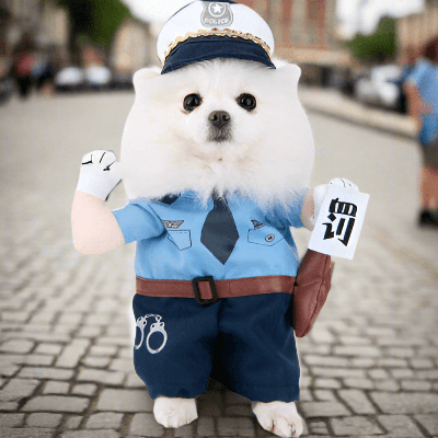 Costume pour chien - Père Noël, Chauve-souris, Bonhomme de neige, Police - au royaume des chiens