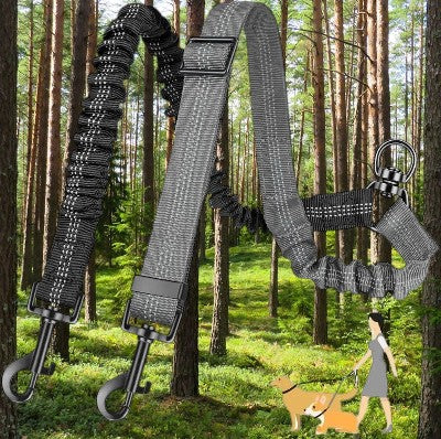 double-laisse-pour-chien-rétractable-réfléchissant-gris