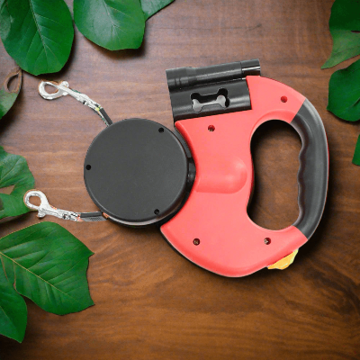 double-laisse-pour-chien-rétractable-rouge