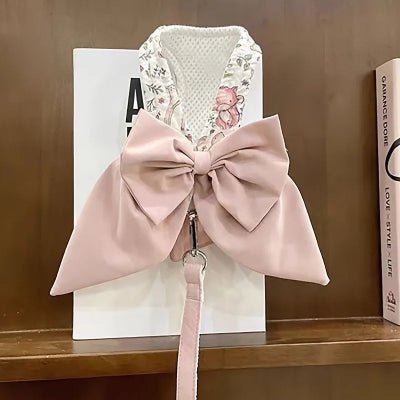 harnais-petit-chien-noeud-papillon-rose