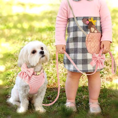 harnais-pour-chien-noeud-papillon-promenades-avec-fillette