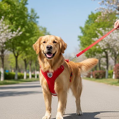 harnais-pour-chien-se-promenant-dans-la-rue-avec-son-harnais-rouge