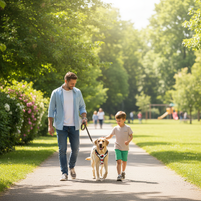 harnais Y -  cerise-Homme enfant avec chien harnais -cerise