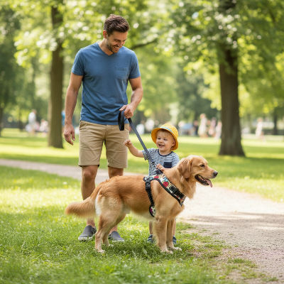 harnais Y  - tete squelette fleurs-Homme enfant avec chien harnais squelette