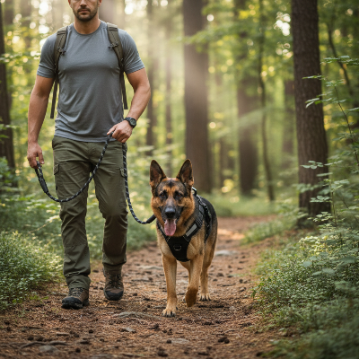 harnais chien  balistique tactique -–protection et style militaire-Berger Allemand noir forêt