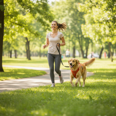harnais pour chien - léger respirant confort-Femme jogging – harnais orange