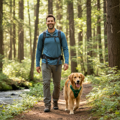 harnais pour chien - léger respirant confort-Homme randonnée – harnais vert