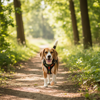 harnais pour chien  - os coloré-Beagle noir M
