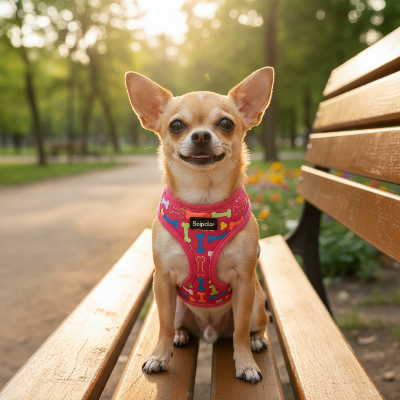 harnais pour chien  - os coloré-Chihuahua rose S