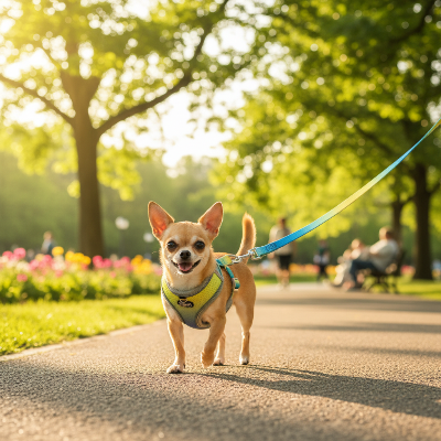 harnais pour chien - souple-Chihuahua jaune bleu