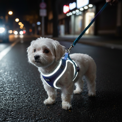 harnais pour chien - souple-Promenade nocturne