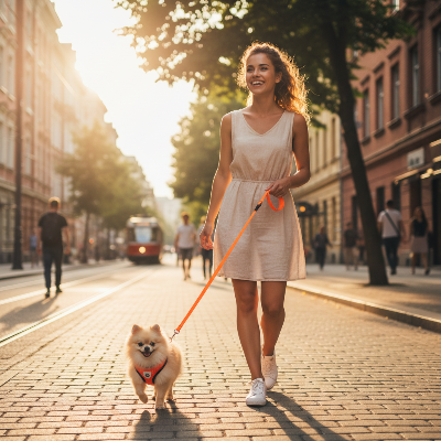 harnais pour chien  petit - laisse-Poméranien ville orange