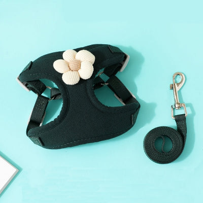 harnais pour petit Chien - petite fleur Confort Securite-vert