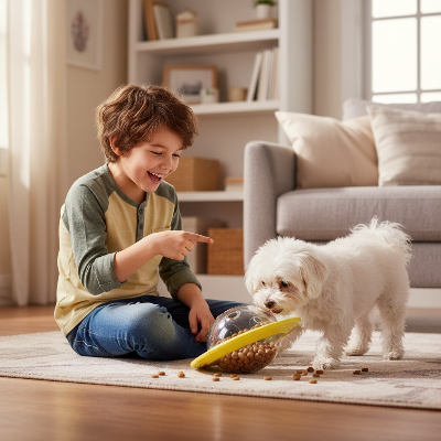 jouet-interactif-pour-chien-soucoupe-spatiale-chien-joue-salon-avec-enfant
