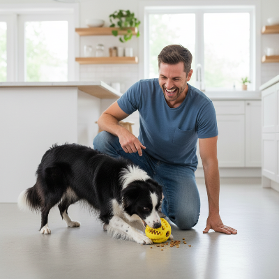 jouet-pour-chien-balle-interactive-en-caoutchouc-chien-joue-maitre-regade-assis-par-terre-cuisine-rigole