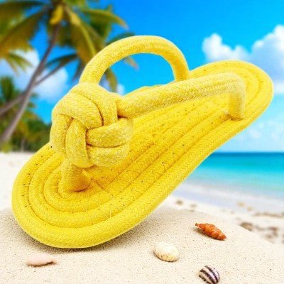 jouet-pour-chien-sandale-jaune-demo