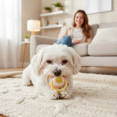jouet chien - tétine en silicone-Chien avec tétine doudou