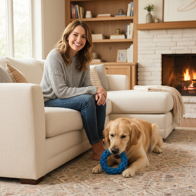 jouet pour chien indestructible - en corde-Femme et chien intérieur
