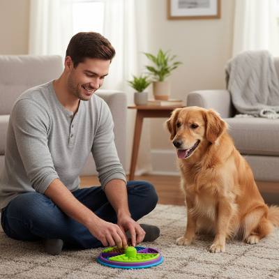 jouet pour chien interactif  - gamelle anti anxiété-Homme et jouet