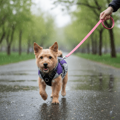 Kit Complet Pluie - Imperméable avec Harnais + Laisse me me mettre un fond stp - au royaume des chiens