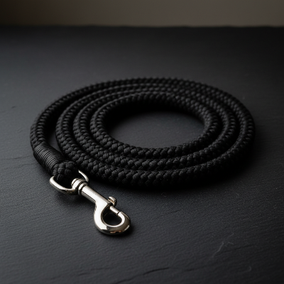 Laisse tressée noire studio luxe