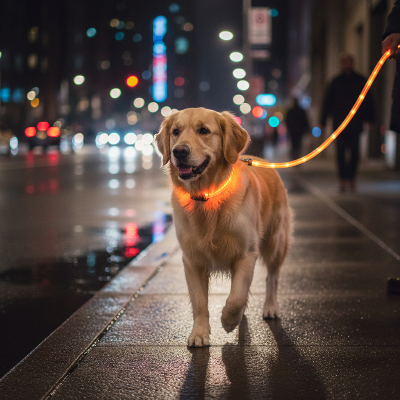 laisse pour chien - lumineuse promenade ville