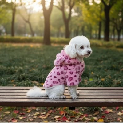 Manteau-Chien-leopord-rose