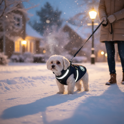 manteaux chien -   vêtements d'hiver avec harnais-Manteau chien réfléchissant hiver